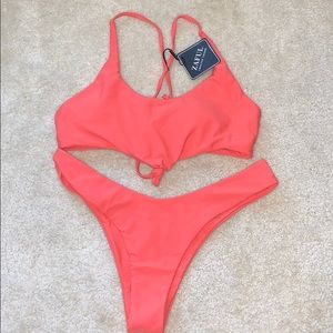 Coral Strappy Zaful Bikini Set